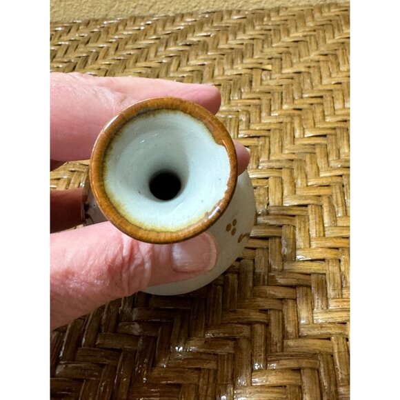 Mexican Tonala Bud Vase Signed Folk Art Hand Painted Flower Sandstone - Picture 11 of 13